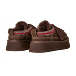 כפכפי פלטפורמה אג ugg חום דגם Heritage Lace-Up Slipper זמש איכותי בטנת עור סוליית eva פלטפורמה 4.5 סמ פרווה