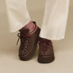 כפכפי פלטפורמה אג ugg חום דגם Heritage Lace-Up Slipper זמש איכותי בטנת עור סוליית eva פלטפורמה 4.5 סמ פרווה