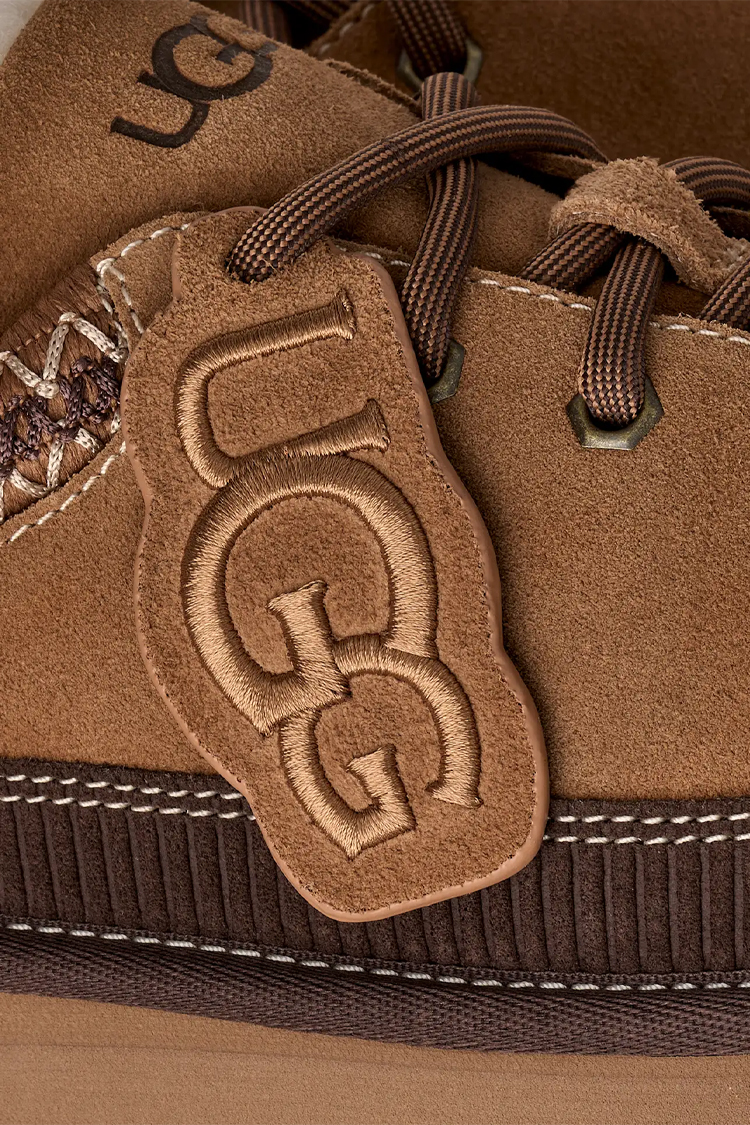 כפכפי פלטפורמה אג ugg חום דגם Heritage Lace-Up Slipper זמש איכותי בטנת עור סוליית eva פלטפורמה 4.5 סמ פרווה