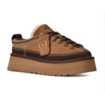 כפכפי פלטפורמה אג ugg חום דגם Heritage Lace-Up Slipper זמש איכותי בטנת עור סוליית eva פלטפורמה 4.5 סמ פרווה
