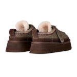 כפכפי פלטפורמה אג ugg אפור/חום דגם Heritage Lace-Up Slipper זמש איכותי בטנת עור סוליית eva פלטפורמה 4.5 סמ פרווה