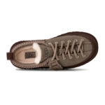 כפכפי פלטפורמה אג ugg אפור/חום דגם Heritage Lace-Up Slipper זמש איכותי בטנת עור סוליית eva פלטפורמה 4.5 סמ פרווה