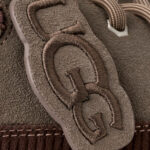 כפכפי פלטפורמה אג ugg אפור/חום דגם Heritage Lace-Up Slipper זמש איכותי בטנת עור סוליית eva פלטפורמה 4.5 סמ פרווה