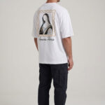 טי שירט אמרה פריז amara paris לבן דגם Cotton Art Mona T אוברסייז תשלובת כותנה רקמה חזה רקמת מונה ליזה גב