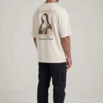 טי שירט אמרה פריז amara paris קרם דגם Cotton Art Mona T אוברסייז תשלובת כותנה רקמה חזה רקמת מונה ליזה גב