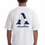 טי שירט אמרה פריז amara paris לבן דגם Cotton Amara Checkerd אוברסייז תשלובת כותנה רקמה חזה תפרים בולטים קונטרסט