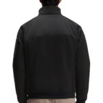 ז’קט בוס boss שחור דגם hy cord fleece תשלובת כותנה גזרה קלאסית חצי מבריק טקסטורת rib לוגו כיס שרוול