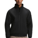 ז’קט בוס boss שחור דגם hy cord fleece תשלובת כותנה גזרה קלאסית חצי מבריק טקסטורת rib לוגו כיס שרוול