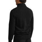 סריג גאנט שחור GANT ERO כותנה דגם Casual Cotton Half-Zip Sweater חצי רוכסן רקמה