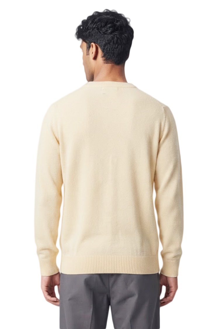 סריג גאנט gant קרם דגם Casual Cotton Knitted Sweater 100 אחוז כותנה נינוח רקמה לוגו חזה