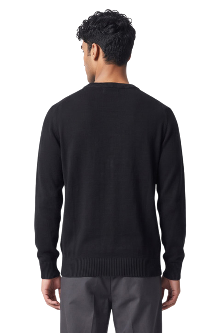 סריג גאנט gant שחור דגם Casual Cotton Knitted Sweater 100 אחוז כותנה נינוח רקמה לוגו חזה