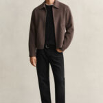 סריג גאנט GANT שחור כותנה דגם Cotton Cable Knit סריג כבלים צמה רקמה