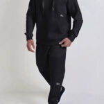 מכנס טרנינג באולר balr שחור דגם Relaxed Fit Cotton Joggers תשלובת כותנה רילקסד פיט רקמה שרוול פאץ כיס אחורי