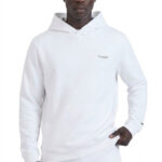 קפוצ’ון באולר balr לבן דגם Pin Logo Hoodie תשלובת כותנה רילקסד פיט קוביות מטאליות סיכת ביטחון תיק תק כיסי קנגורו