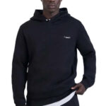 קפוצ’ון באולר balr שחור דגם Pin Logo Hoodie תשלובת כותנה רילקסד פיט קוביות מטאליות סיכת ביטחון תיק תק כיסי קנגורו