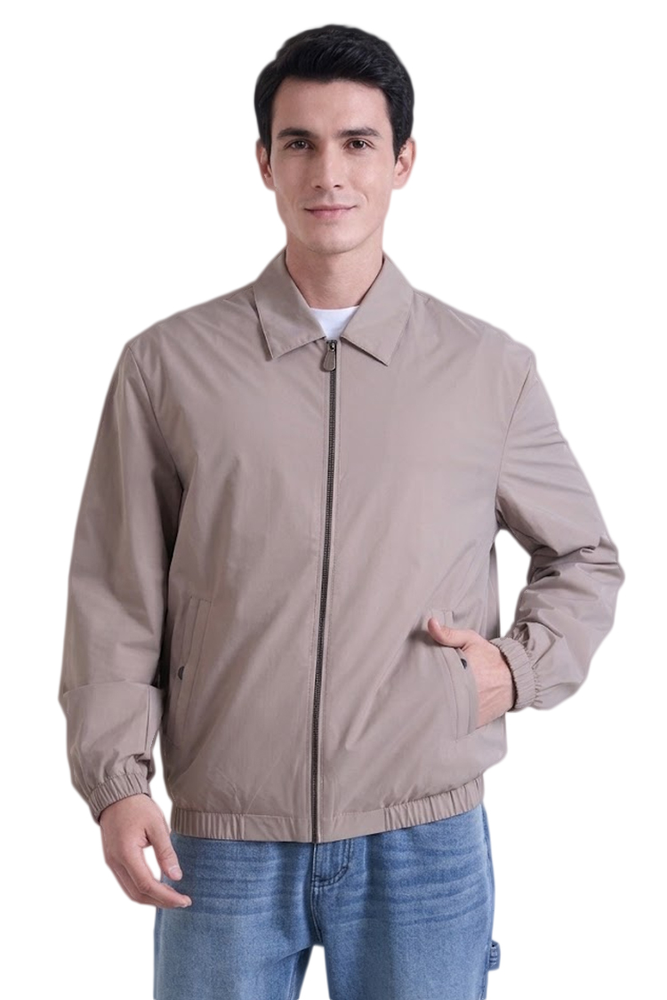 ז'קט ניילון באלר balr חאקי דגם straight fit jacket 100% ניילון קל משקל חוסם רוח גזרה ישרה תיק תק עורף