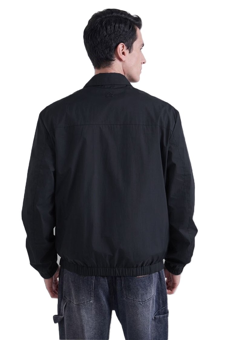 ז’קט ניילון באלר balr שחור דגם straight fit jacket 100% ניילון קל משקל חוסם רוח גזרה ישרה תיק תק עורף
