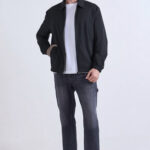ז’קט ניילון באלר balr שחור דגם straight fit jacket 100% ניילון קל משקל חוסם רוח גזרה ישרה תיק תק עורף