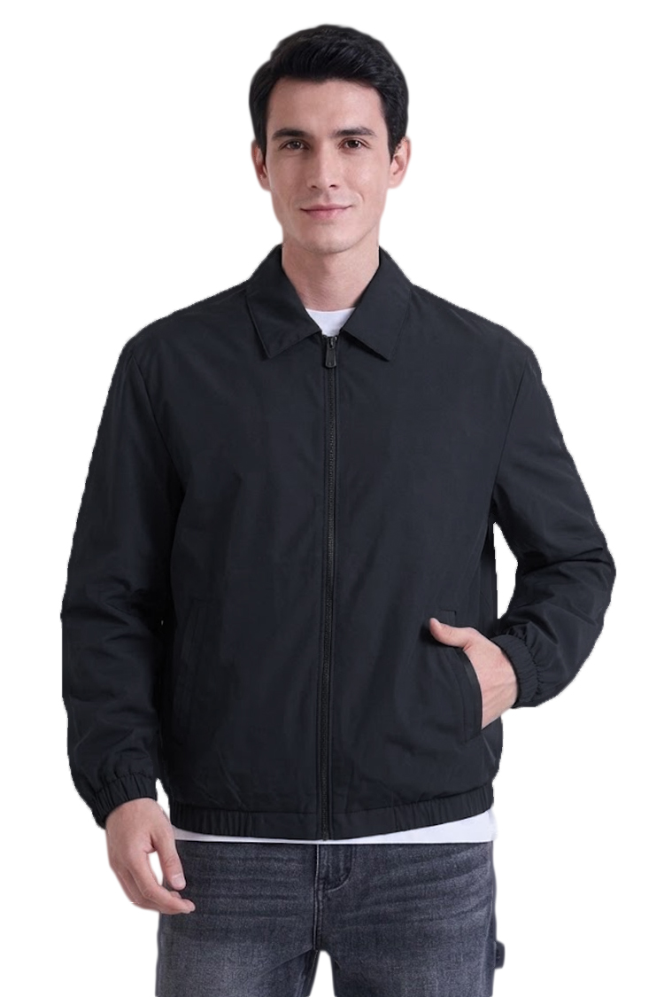 ז'קט ניילון באלר balr שחור דגם straight fit jacket 100% ניילון קל משקל חוסם רוח גזרה ישרה תיק תק עורף