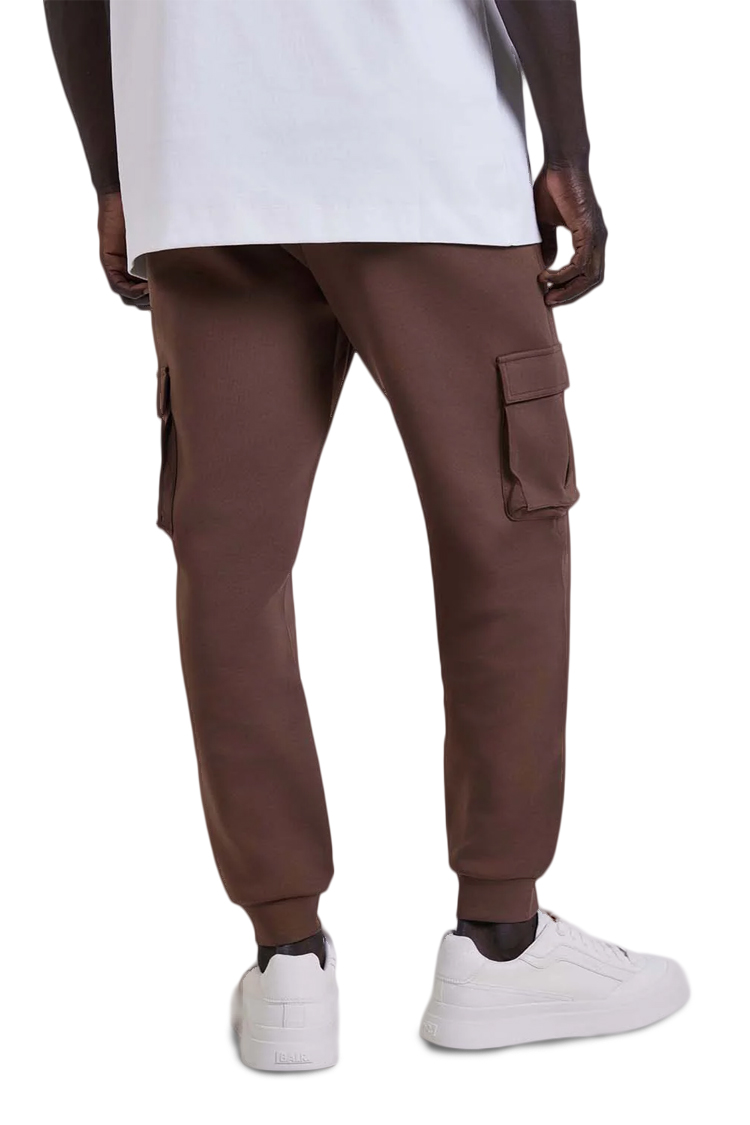 מכנס טרנינג באולר balr חום דגם Mid Logo Sweatpants תשלובת כותנה רילקסד פיט כיסי צד רקמה שרוול כיס אחורי