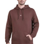 קפוצ’ון באולר balr חום דגם Mid Logo Hoodie תשלובת כותנה רילקסד פיט רקמה חזה גב שני כיסים