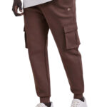 מכנס טרנינג באולר balr חום דגם Mid Logo Sweatpants תשלובת כותנה רילקסד פיט כיסי צד רקמה שרוול כיס אחורי