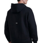 קפוצ’ון באולר balr שחור דגם Mid Logo Hoodie תשלובת כותנה רילקסד פיט רקמה חזה גב שני כיסים