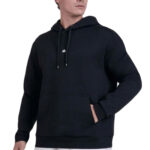קפוצ’ון באולר balr שחור דגם Mid Logo Hoodie תשלובת כותנה רילקסד פיט רקמה חזה גב שני כיסים