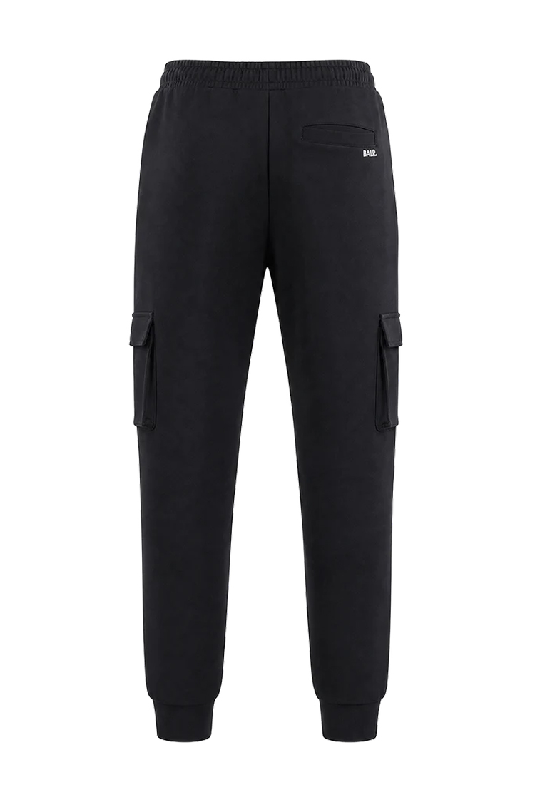 מכנס טרנינג באולר balr שחור דגם Mid Logo Sweatpants תשלובת כותנה רילקסד פיט כיסי צד רקמה שרוול כיס אחורי