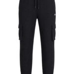 מכנס טרנינג באולר balr שחור דגם Mid Logo Sweatpants תשלובת כותנה רילקסד פיט כיסי צד רקמה שרוול כיס אחורי