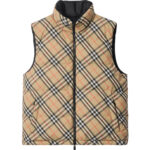 ווסט מרופד ברברי burberry שחור בז’ דגם Reversible Check Puffer Gile הפיך פוך נוצות פלומה משבצות גזרה קלאסית