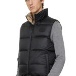 ווסט מרופד ברברי burberry שחור בז’ דגם Reversible Check Puffer Gile הפיך פוך נוצות פלומה משבצות גזרה קלאסית