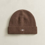 כובע צמר גאנט gant חום דגם Shield Wool Beanie תשלובת צמר רקמה לוגו shield ביני קלאסי
