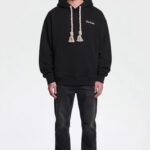 קפוצ’ון איינקר ainker שחור דגם 1130 Black Knit Hoodie 100% כותנה רילקסד פיט רקמה חזה רקמת Jacquard אפריקאית גב