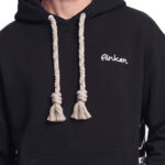 קפוצ’ון איינקר ainker שחור דגם 1130 Black Knit Hoodie 100% כותנה רילקסד פיט רקמה חזה רקמת Jacquard אפריקאית גב