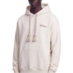 קפוצ’ון איינקר ainker אוף וויט דגם 1130 Black Knit Hoodie 100% כותנה רילקסד פיט רקמה חזה רקמת Jacquard אפריקאית גב