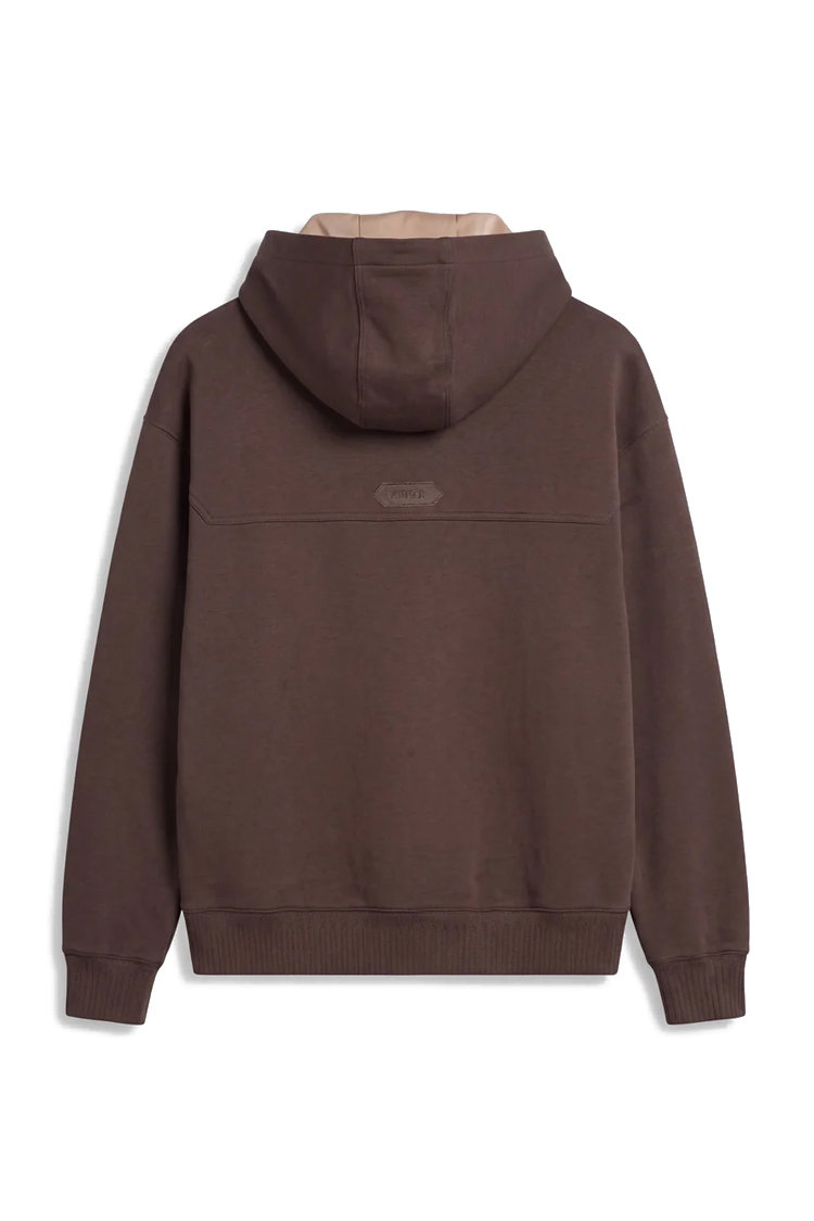 קפוצ’ון אינקר ainker חום דגם 1050 black hoodie 100% כותנה interlock רילקסד פיט בטנה קונטרסט רקמה חזה גב