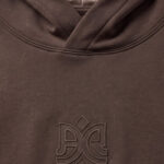 קפוצ’ון אינקר ainker חום דגם 1050 black hoodie 100% כותנה interlock רילקסד פיט בטנה קונטרסט רקמה חזה גב