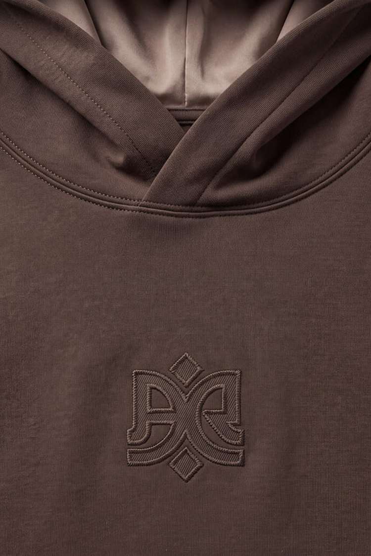 קפוצ’ון אינקר ainker חום דגם 1050 black hoodie 100% כותנה interlock רילקסד פיט בטנה קונטרסט רקמה חזה גב