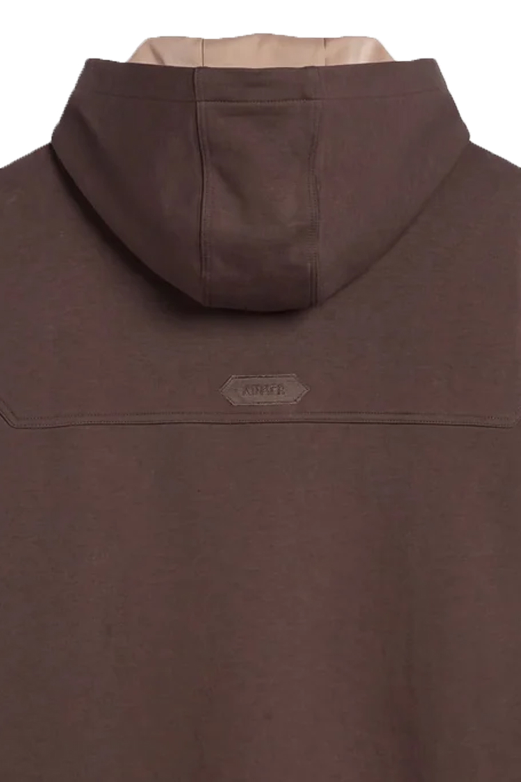 קפוצ'ון אינקר ainker חום דגם 1050 black hoodie 100% כותנה interlock רילקסד פיט בטנה קונטרסט רקמה חזה גב