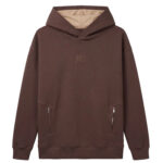 קפוצ’ון אינקר ainker חום דגם 1050 black hoodie 100% כותנה interlock רילקסד פיט בטנה קונטרסט רקמה חזה גב