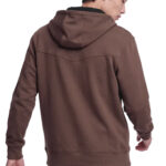 קפוצ’ון איינקר ainker חום דגם 1051 black hoodie אריגת interlock צפופה גזרה רגילה רקמות לוגו כובע גב כתף רוכסן