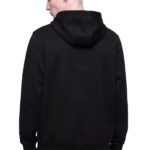 קפוצ’ון איינקר ainker שחור דגם 1069 black hoodie אריגת interlock צפופה גזרה רגילה רקמות לוגו חזה גב טבעות מטאליות שרוך