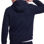 קפוצ’ון איינקר ainker כחול דגם 1069 black hoodie אריגת interlock צפופה גזרה רגילה רקמות לוגו חזה גב טבעות מטאליות שרוך