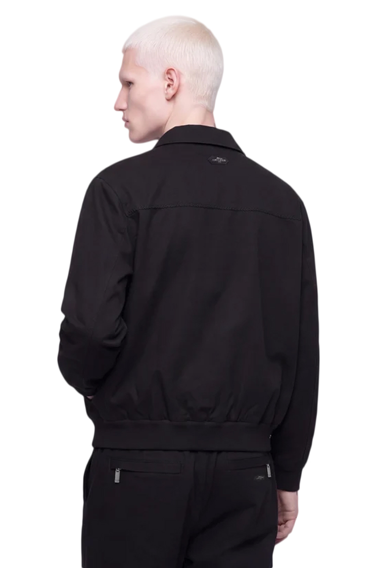 ז’קט איינקר ainker שחור דגם 1060 black jacket כותנה אריגת twill גזרה נינוחה רוכסן צווארון מחודד תפרים בעבודת יד לוגו עורף lart a obtenir