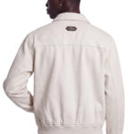 ז’קט איינקר ainker אוף וויט דגם 1060 black jacket כותנה אריגת twill גזרה נינוחה רוכסן צווארון מחודד תפרים בעבודת יד לוגו עורף lart a obtenir
