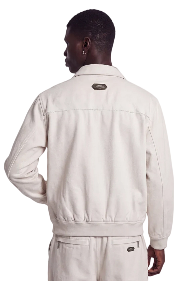 ז’קט איינקר ainker אוף וויט דגם 1060 black jacket כותנה אריגת twill גזרה נינוחה רוכסן צווארון מחודד תפרים בעבודת יד לוגו עורף lart a obtenir