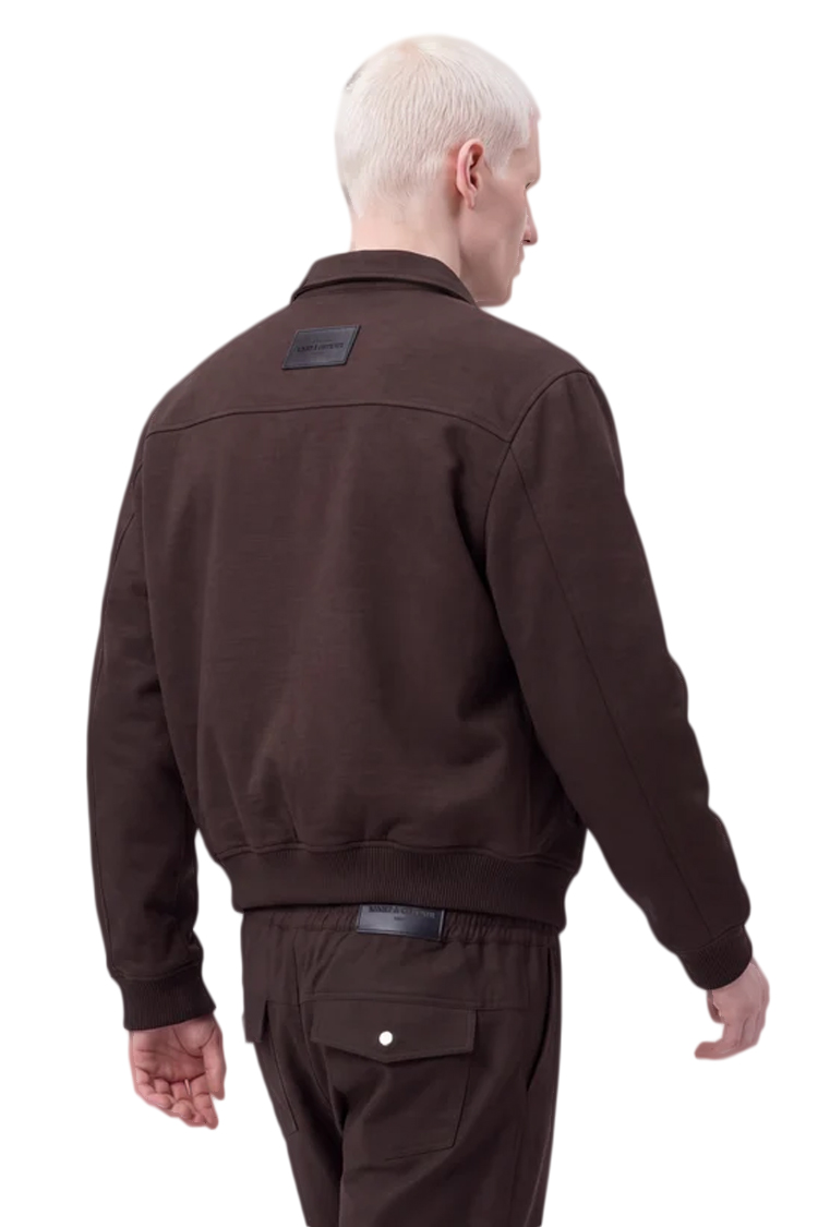 ז’קט אינקר ainker חום דגם 1066 black jacket תשלובת כותנה גזרה רגילה רוכסן צווארון פתוח כיסי חזה תיק תק לוגו עורף lart a obtenir