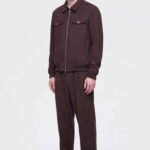 ז’קט אינקר ainker חום דגם 1066 black jacket תשלובת כותנה גזרה רגילה רוכסן צווארון פתוח כיסי חזה תיק תק לוגו עורף lart a obtenir