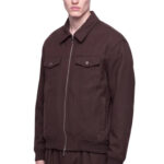 ז’קט אינקר ainker חום דגם 1066 black jacket תשלובת כותנה גזרה רגילה רוכסן צווארון פתוח כיסי חזה תיק תק לוגו עורף lart a obtenir